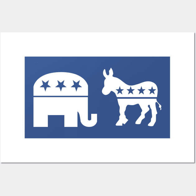 Minimal Democrat and Republican Wall Art by InvesTEEgator1